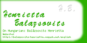 henrietta balazsovits business card